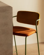 65 cm bar stool in velvet and Irun fabric
