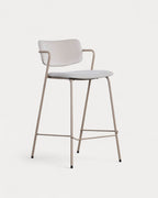 65 cm bar stool in velvet and Irun fabric
