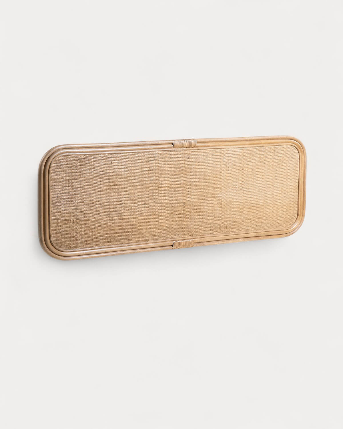 Maisie headboard for 160 cm bed in wood and natural rattan